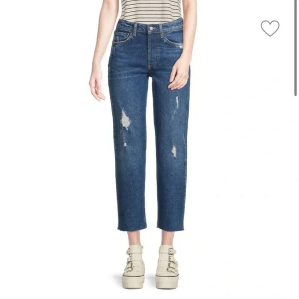 BOYISH Tommy High Rise Distressed Straight Jeans, Size 26 (C3)